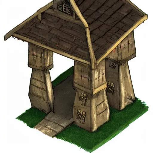 Image similar to a medieval barrack where you train warriors, painted, 2 d game