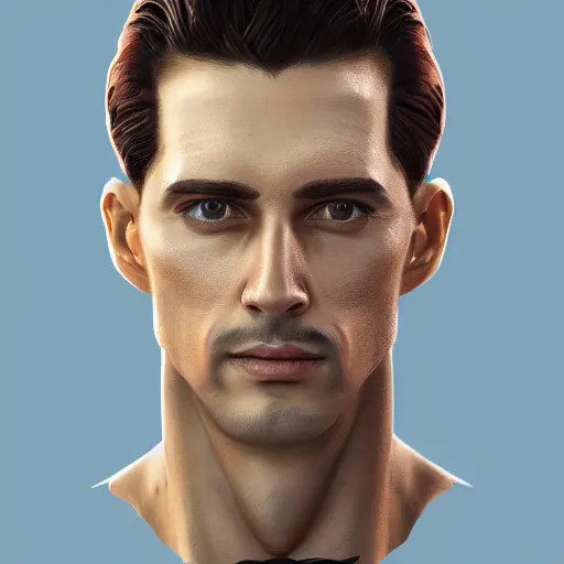 Image similar to A handsome man illustrated by Yury Kantsevich and Tuna Ferit Hidayetoglu, portrait imagery, trending on artstation, artstationHD, artstationHQ, artstation digital artwork, photorealistic imagery, photorealistic facial features, intricate, 4k, 8k