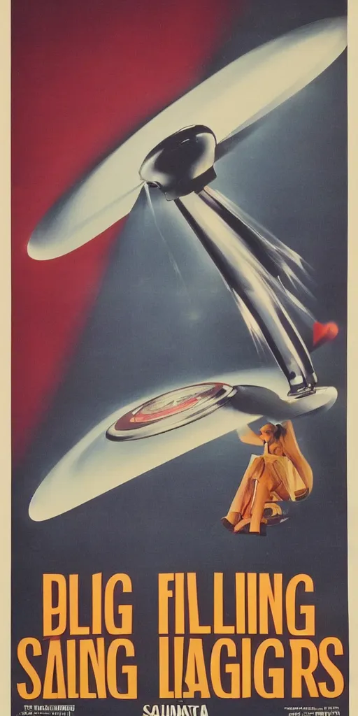 Image similar to 1 9 8 0 s movie posters about flying saucers