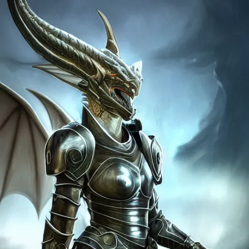 Image similar to stunning cinematic elegant back end shot with an upward angle, of a beautiful female knight, but as a hot anthropomorphic female dragon, well designed highly detailed cute female dragon head with slick eyes, looking back at the camera with a smirk, well armored, detailed claws, high quality, HD octane render, fantasy, furry art, Artstation, Deviantart, Furaffinity