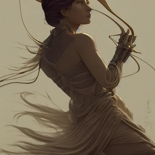 Image similar to ethereal gold and silver tones, dune movie, warrior princess, full body, style of moebius, james jean, mcbess!!!, cinematic, highly detailed, award winning, 8 k photorealistic