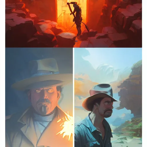 Image similar to hero world raiders of the lost ark 1 9 8 1, behance hd by jesper ejsing, by rhads, makoto shinkai and lois van baarle, ilya kuvshinov, rossdraws global illumination