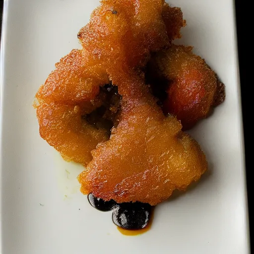 Image similar to deep fried cell phone on a platter, michelin star restaurant, award winning food photography, macro lens