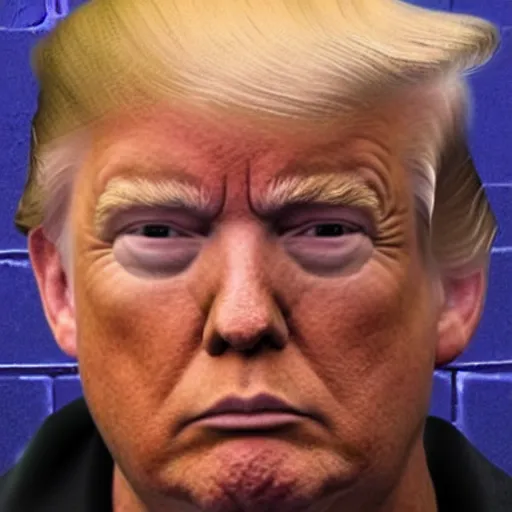 Prompt: donald trump prison mugshot