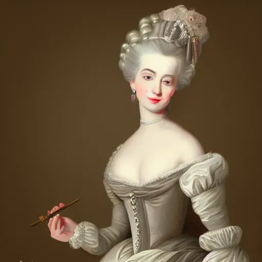 Image similar to a feminine 1 7 0 0 s portrait of kim petras as marie antoinette, artstation, fineartamerica