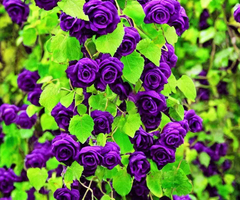 Image similar to purple vines with black roses