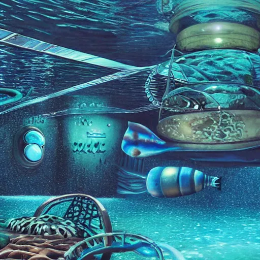 Image similar to underwater alien playground, photorealistic, detailed