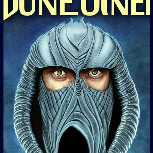 Prompt: book cover god emperor of dune. sandworm with the face of joe biden. cover art style