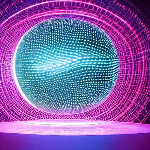 Prompt: annie liebowitz portrait of a plasma energy tron dinosaur egg in the shape of a random geometric shape, made up of spiral glowing electric plates and patterns. cinestill