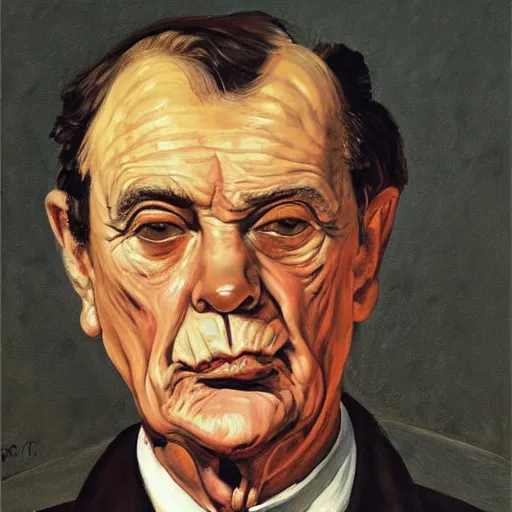 Prompt: portrait of durao barroso, painting by paula rego, high detail, high resolution