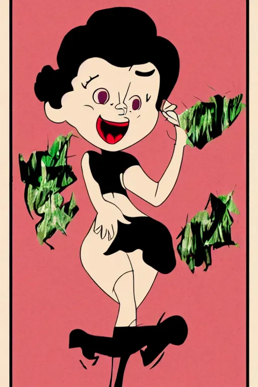 Betty Boop in the style of a Raypunk comic book heroine, Stable Diffusion