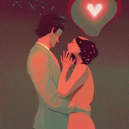 Prompt: unconditional love, by James Gilleard and Victo Ngai