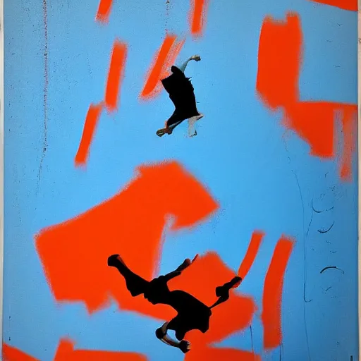 Image similar to by robert motherwell, by li wei street art. a beautiful performance art of a space battle with wild, bright colors.
