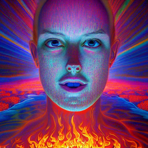 Image similar to i don't have an idea for a prompt, do you? masterpiece. accidentally tripping on dmt and acid, psychedelic experience, overwhelming psychosis of self realization and burning awakening, ultra high definition, unreal engine 5, hyperrealism, masterpiece composition, by casey weldon, barclay shaw 8 k photorealistic