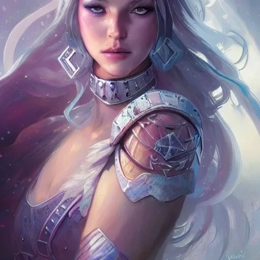 Image similar to star goddess, d & d, fantasy, portrait, highly detailed, digital painting, trending on artstation, concept art, sharp focus, illustration, art by artgerm and greg rutkowski and magali villeneuve