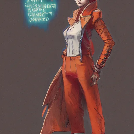 Image similar to vivid colors, character sheet, fine details, front view, greg rutkowski, kim jung gi, human, suit vest, longcoat, androgynous, female