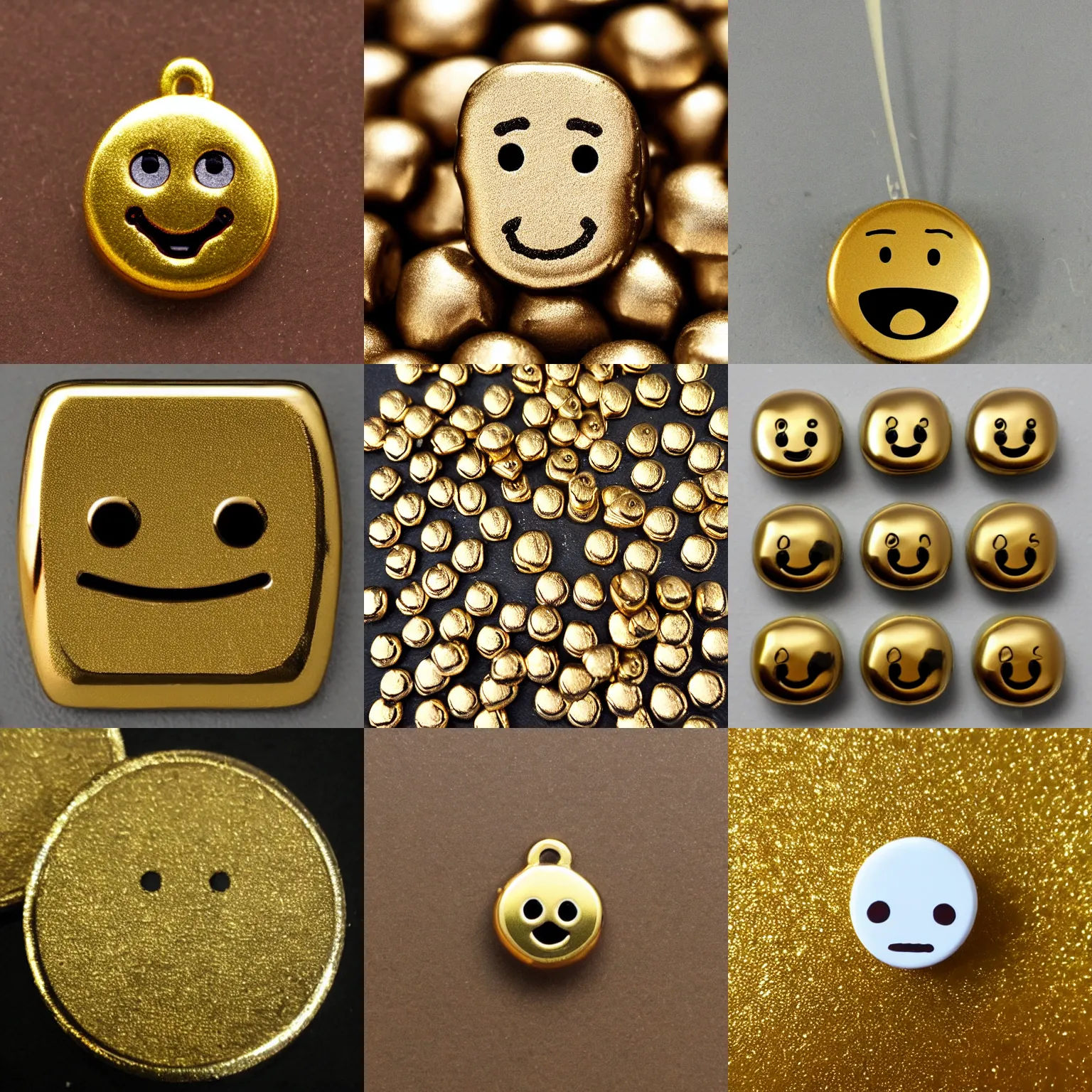 Prompt: poop emoji metallic, golden, macro 8 mm