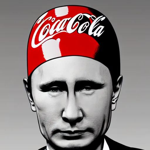 Image similar to portrait of putin drinking a coke digital concept art