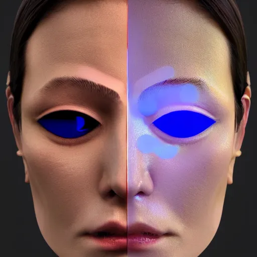 Image similar to 3 d ar face filter designed by sorayama and ikeuchi, inspired by boredoms, high resolution photography, photorealistic, 3 d, high detail, sharp high detail, artstation, octane