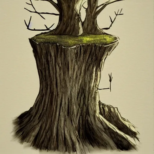Image similar to emma watson but she's a tree stump