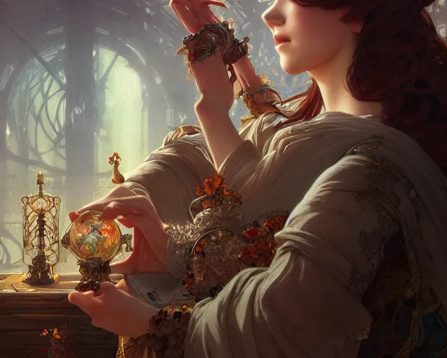 Image similar to photography of w. heath robinson, deep focus, d & d, fantasy, intricate, elegant, highly detailed, digital painting, artstation, concept art, matte, sharp focus, illustration, hearthstone, art by artgerm and greg rutkowski and alphonse mucha