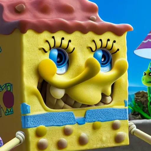 Image similar to Realistic version of SpongeBob’s house 4k detail