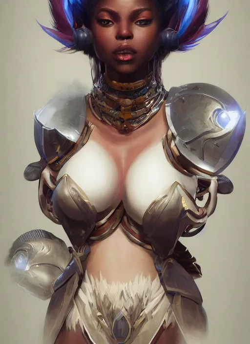 Image similar to nilah, from league of legends, au naturel, hyper detailed, african, digital art, trending in artstation, cinematic lighting, studio quality, smooth render, unreal engine 5 rendered, octane rendered, art style by klimt and nixeu and ian sprigger and wlop and krenz cushart