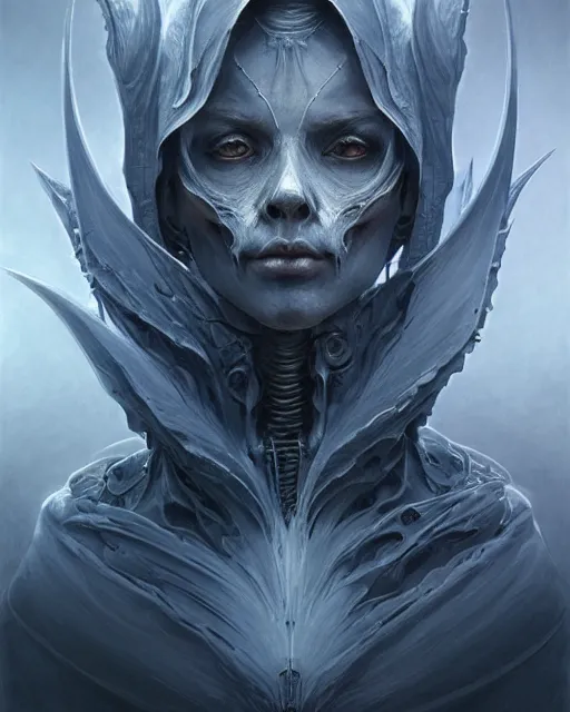 Image similar to concept art by artgerm, death of the four horsemen of the apocalypse, soft blue and grey natural light, intricate, i robot queen of death, highly detailed dark art, digital painting, artstation, concept art, smooth, sharp focus, illustration, art by greg rutkowski and luis rollo and uang guangjian and gil elvgren, symmetry!