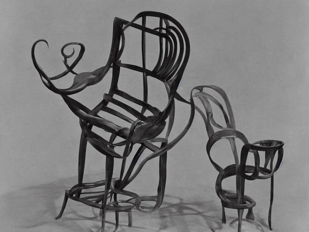 Prompt: chair snail. karl blossfeldt