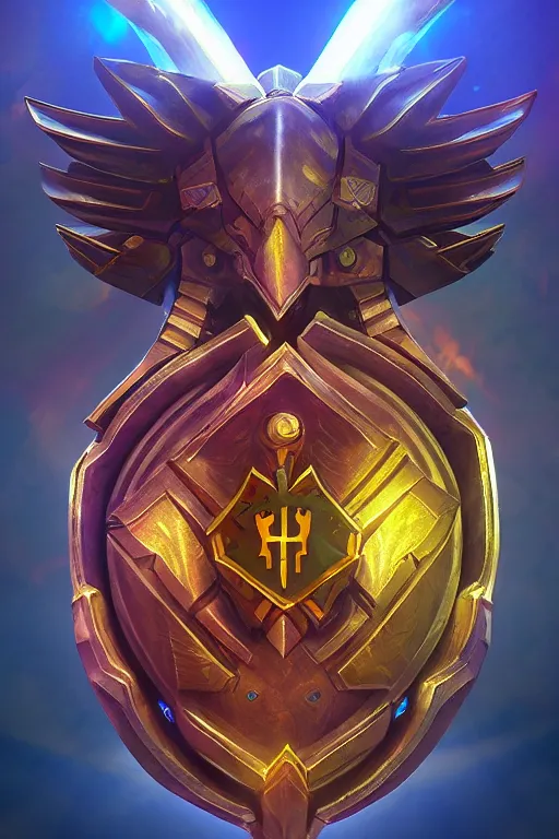 Image similar to shield fantasy epic legends game icon stylized digital illustration radiating a glowing aura global illumination ray tracing hdr fanart arstation by ian pesty and katarzyna da „ bek - chmiel