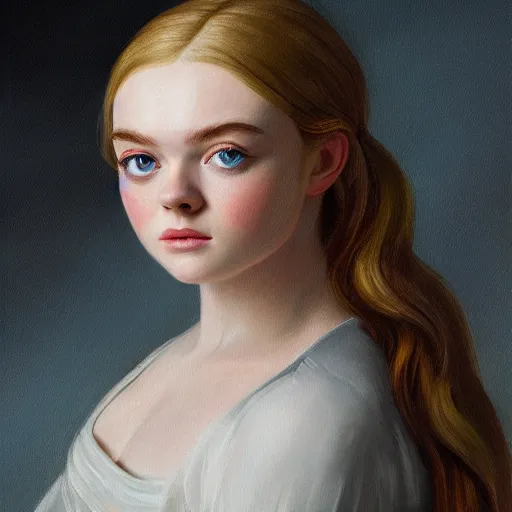 professional painting of Elle Fanning in the style of | Stable ...