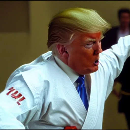 Image similar to still of donald trump as the karate kid