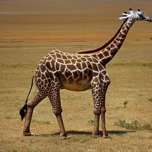 Prompt: a Giraffe with the armor of a pangolin, national geographic photograph