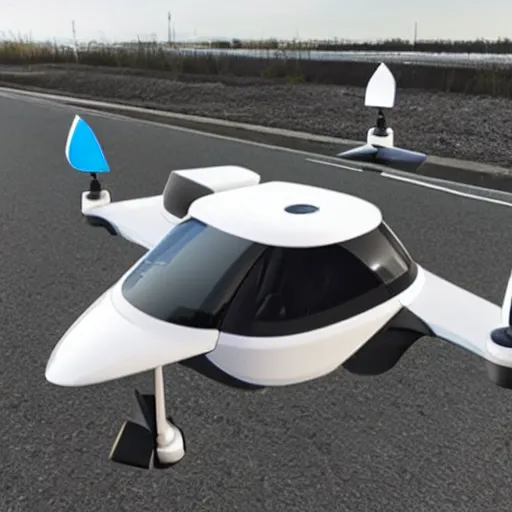 Image similar to a flying car that looks like a drone flying