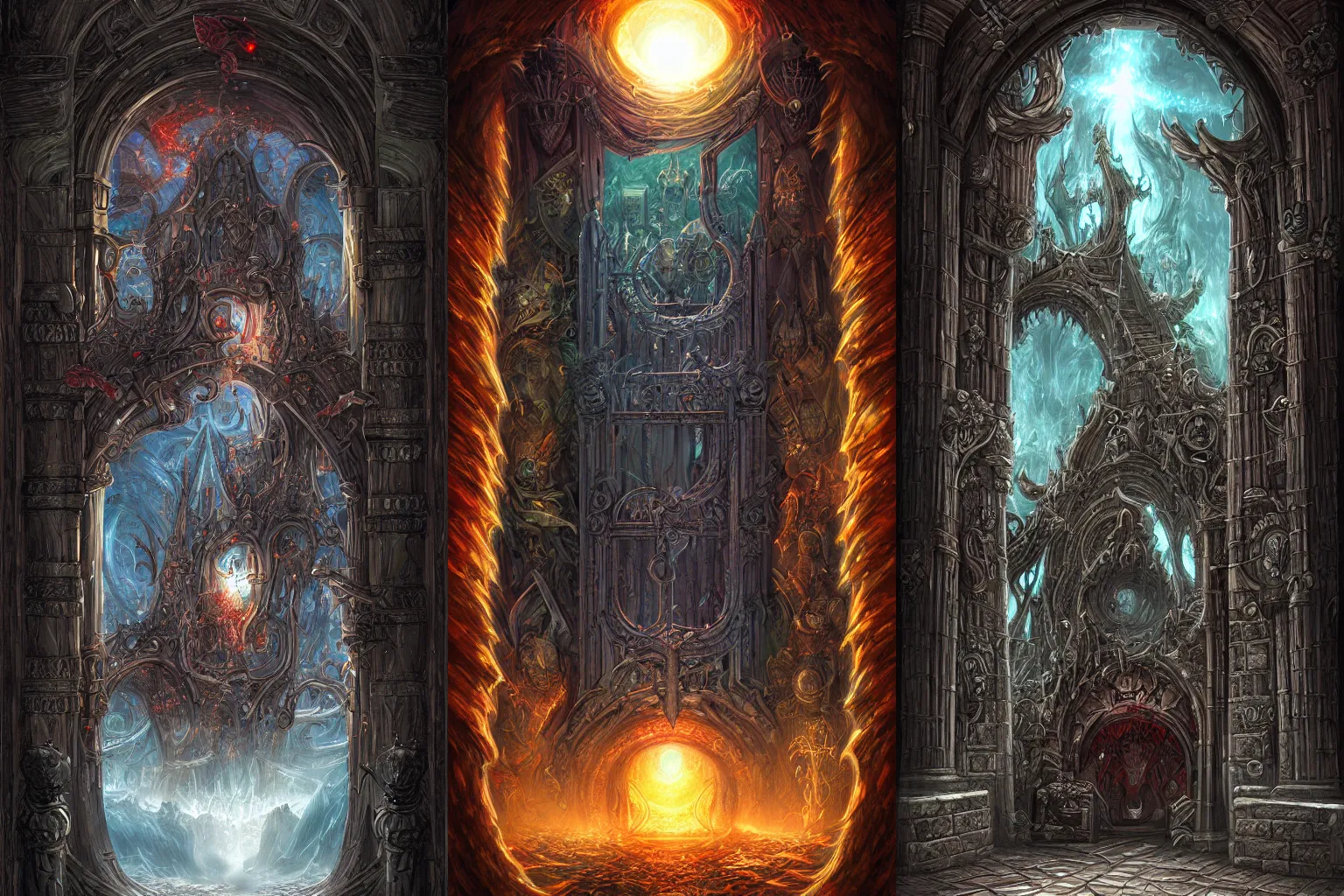 Prompt: The gate to the eternal kingdom of Corruption fantasy, digital art, HD, detailed.