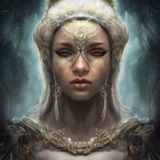 character concept art portrait of fantasy female | Stable Diffusion ...
