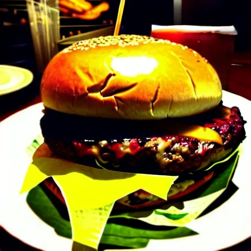 Prompt: The ultimate cheeseburger. Perfect photography.