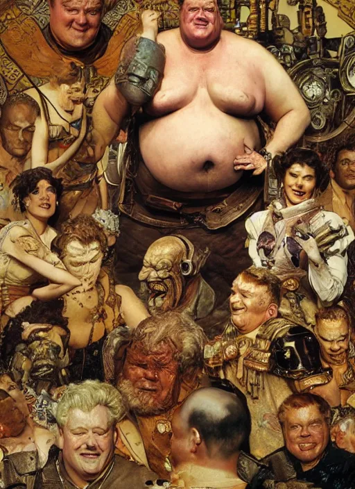 Image similar to kenneth mcmillan as baron vladimir harkonnen, dynamic, by norman rockwell and craig mullins and lawrence alma tadema and greg staples and nc wyeth and tom lovell, arstation baron character