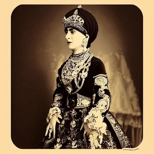 Prompt: instagram photo of the princess of qajar living in 2 0 2 0, hashtag, high - resolution