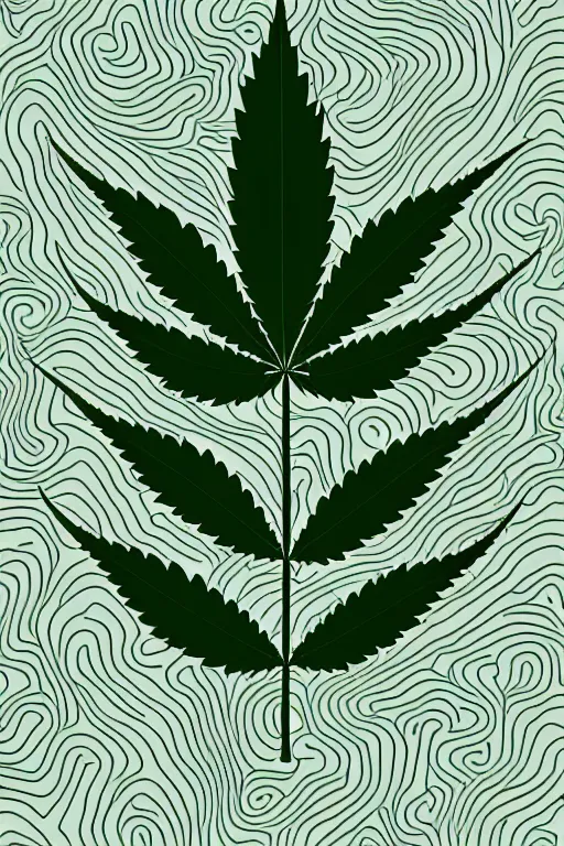Image similar to minimalist boho style art of a cannabis leave, illustration, vector art