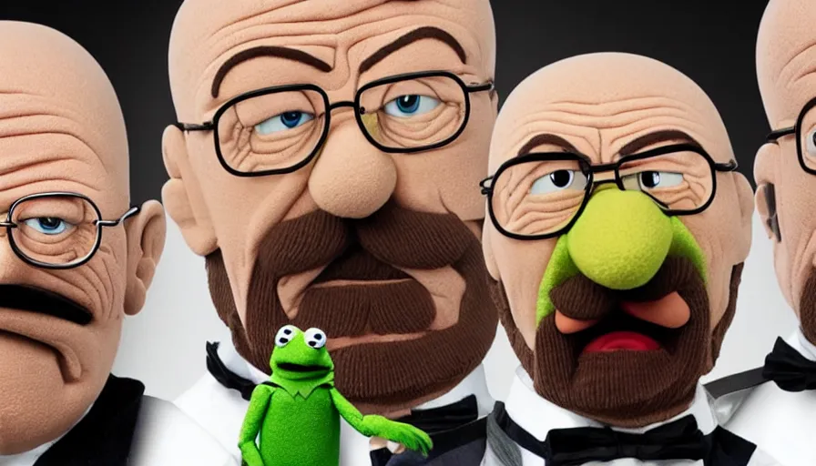 Prompt: Walter White in the style of the muppets,