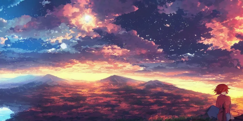 Prompt: beatiful hd anime landscape, nigth