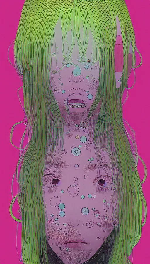 Image similar to a portrait of a girl by inio asano, beeple and james jean, chiho aoshima color scheme