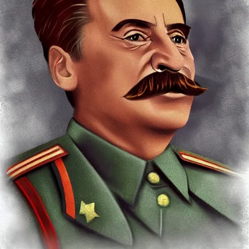 Prompt: digital art of stalin, elegant