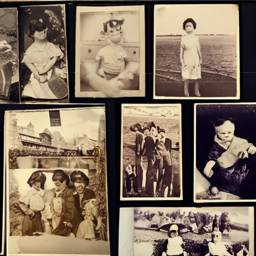 Prompt: a collage of vintage photographs