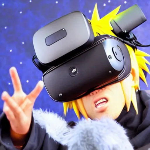 Prompt: naruto wearing a vr headset