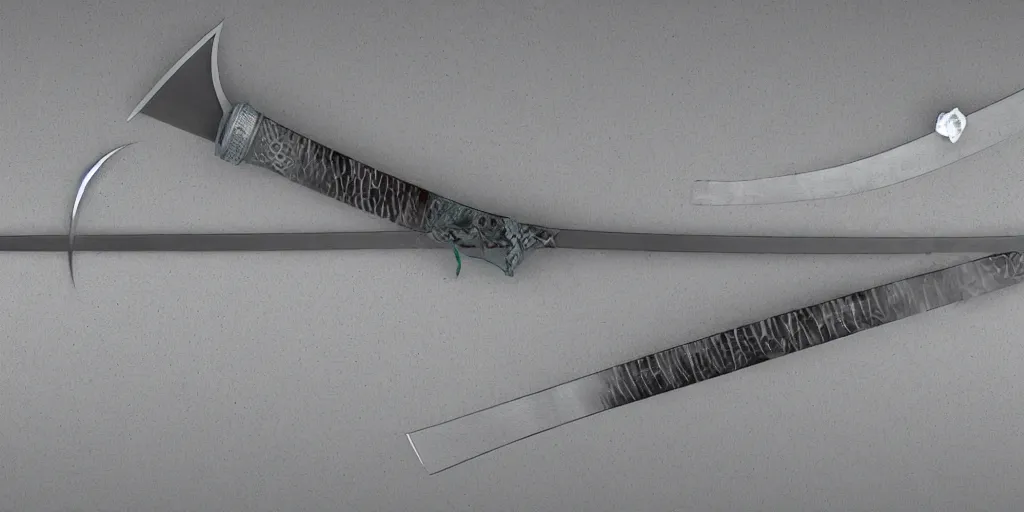 Prompt: Full Katana with Water Blade made only out of flowing and only Water, artstyle from Rzky Dar, the blade is made out of steel with a dragon sigil, a water stream goes like spiral around the blade, white background, raytracing, blade is replaced with water, blade is replaced with water