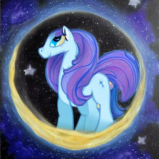 Prompt: Princess Luna alicorn mare on the moon 🎨🖌️