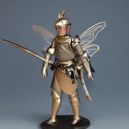 Image similar to full body photo of a fairy warrior with sparkling armour