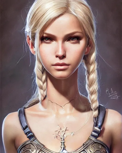 Prompt: human barbie portrait | highly detailed | very intricate | symmetrical | cinematic lighting | award - winning | closeup portrait | balthier final fantasy | painted by donato giancola and mandy jurgens and charlie bowater | featured on artstation